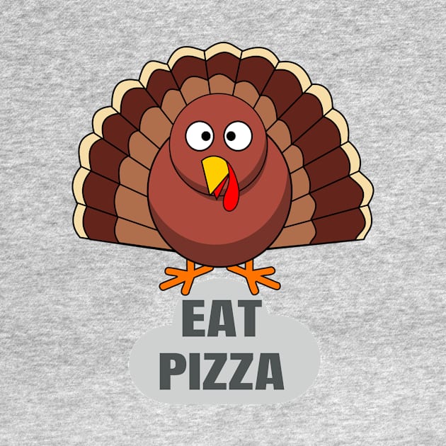 Funny Turkey Thanksgiving Eat Pizza by rami99